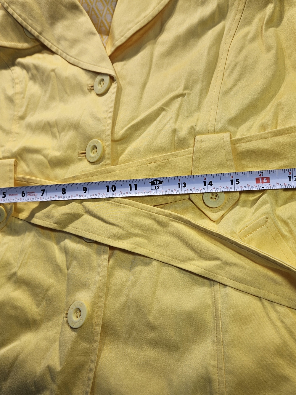 A/LINE Sky Bright Yellow for W Belted Trench Coat Sz M perfect For Any Occasions - Picture 8 of 14